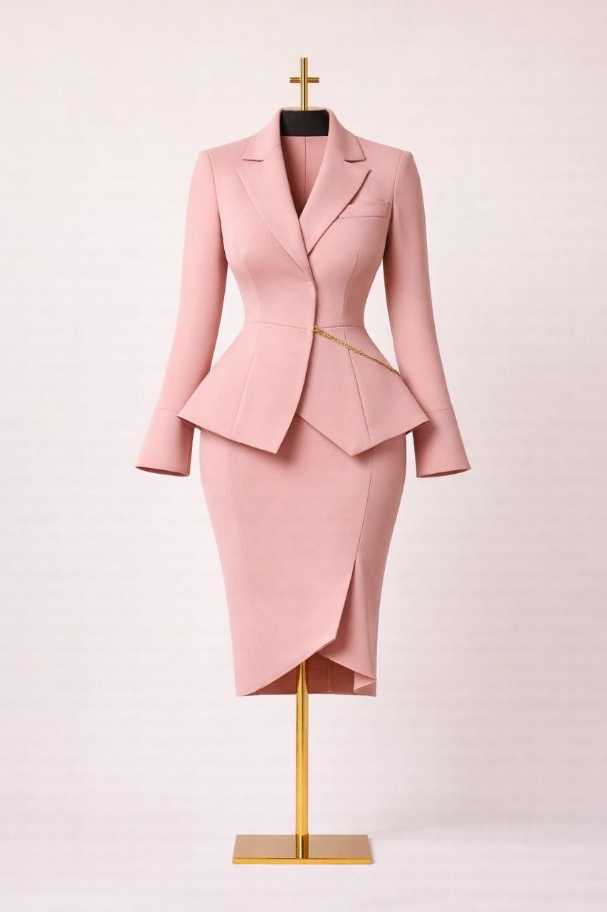Rose Peplum Suit