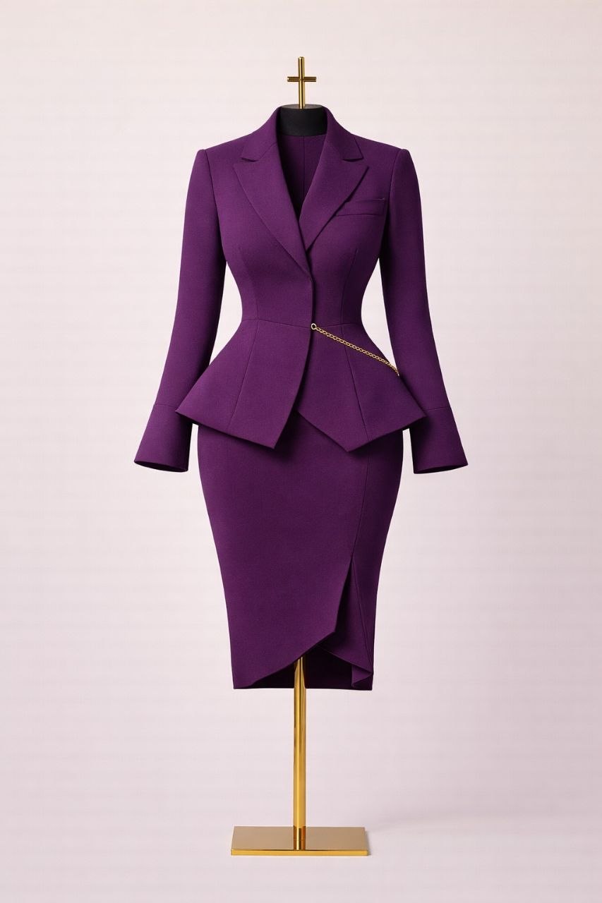 Depend Fashion — Purple Peplum Suit